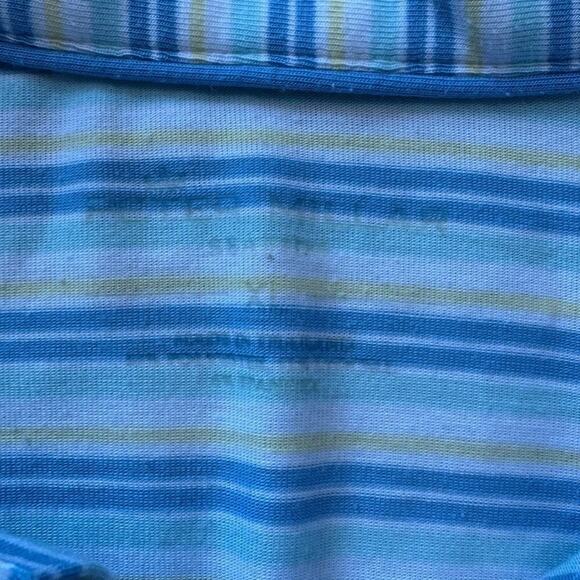 Peter Millar Polo size XL; Striped Green, white & Yellow; Performance Material - Picture 5 of 11
